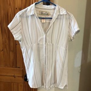 White organic cotton button down shirt